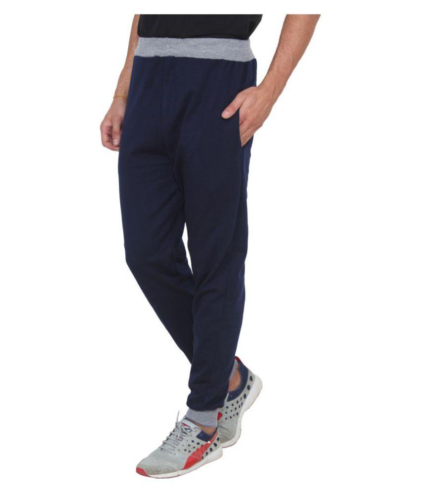 Seasons Blue Cotton Blend Joggers - Fashion Greet Seasons Blue Cotton Blend Joggers - Fashion Greet