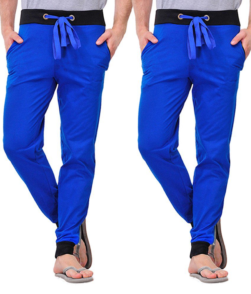 Blue Woollen Trackpant Set Of 2 - Fashion Greet Blue Woollen Trackpant Set Of 2 - Fashion Greet