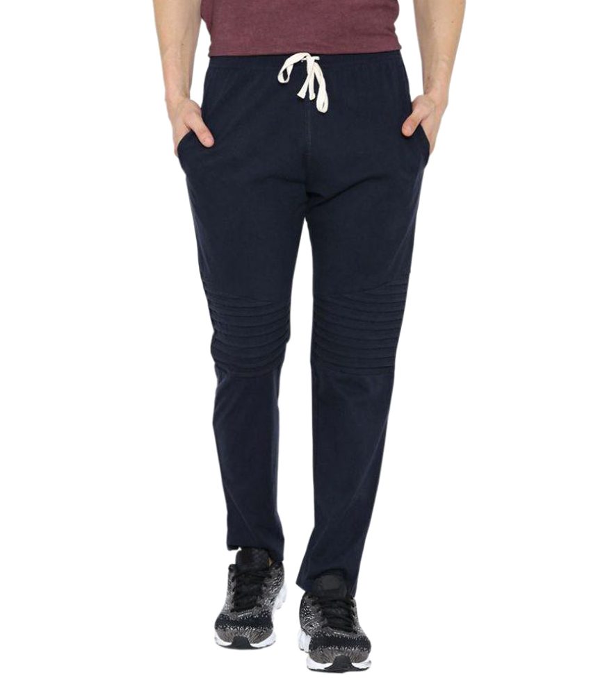 Blue Cotton Trackpants - Fashion Greet Blue Cotton Trackpants - Fashion Greet