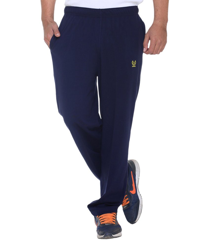 Navy Blue Cotton Blend Trackpant - Fashion Greet Navy Blue Cotton Blend Trackpant - Fashion Greet
