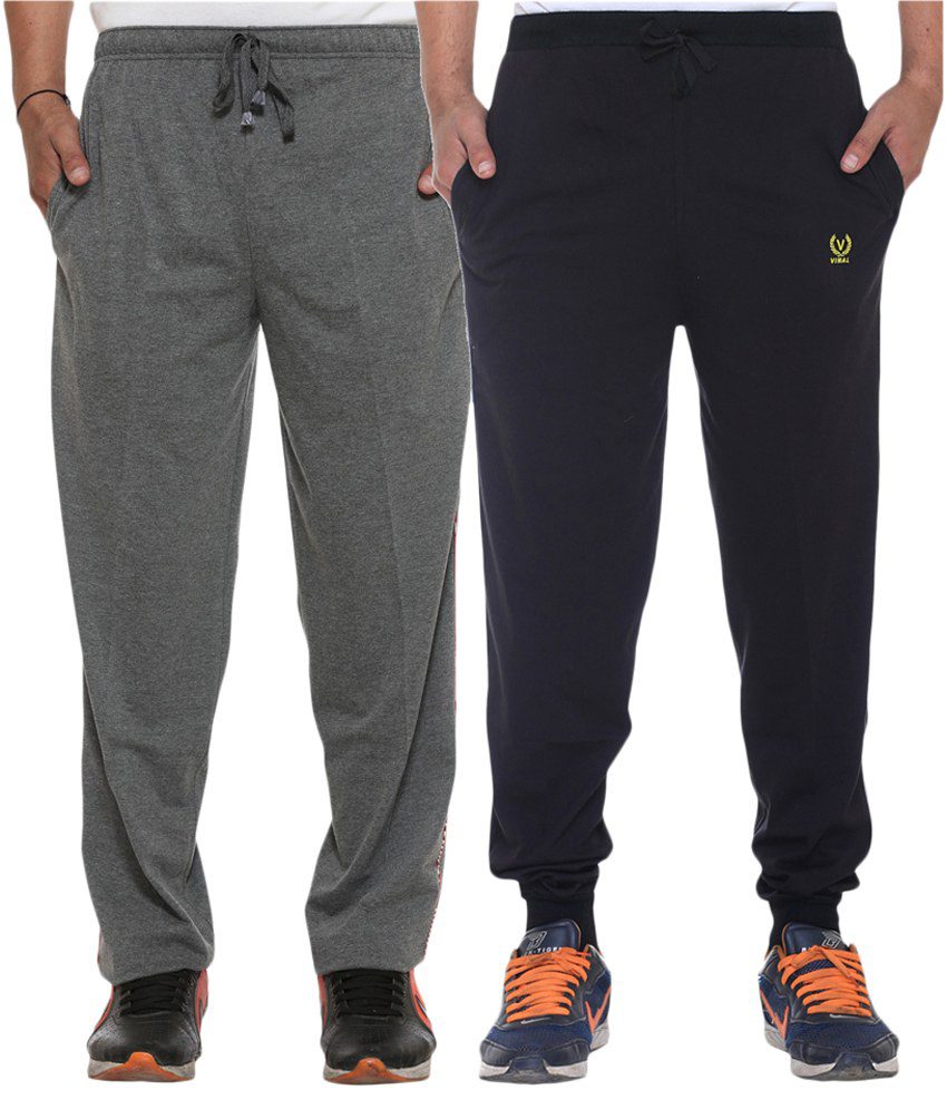 Multi Cotton Trackpants Pack of 2 - Fashion Greet Multi Cotton Trackpants Pack of 2 - Fashion Greet