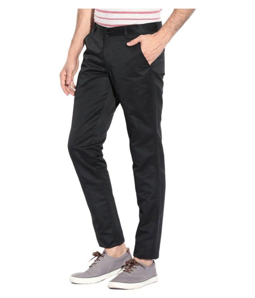 Black Regular Fit Chinos - Fashion Greet Black Regular Fit Chinos - Fashion Greet