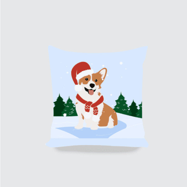 Cushion Cover - Cute Christmas Corgi Dog