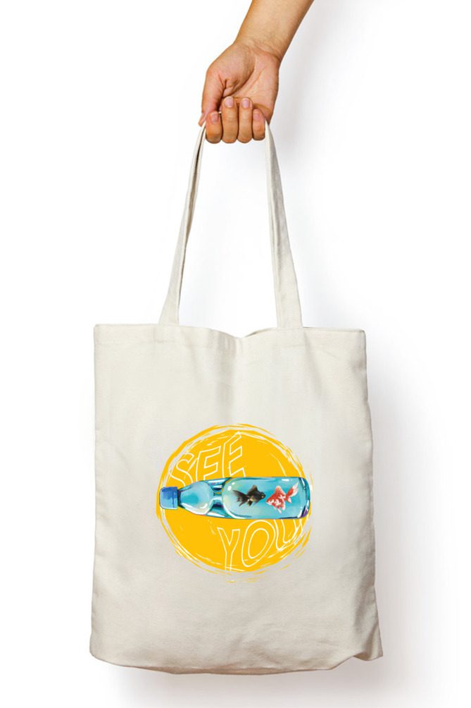 Totebags with Zipper – Fish Bottle and See You - Fashion Greet
