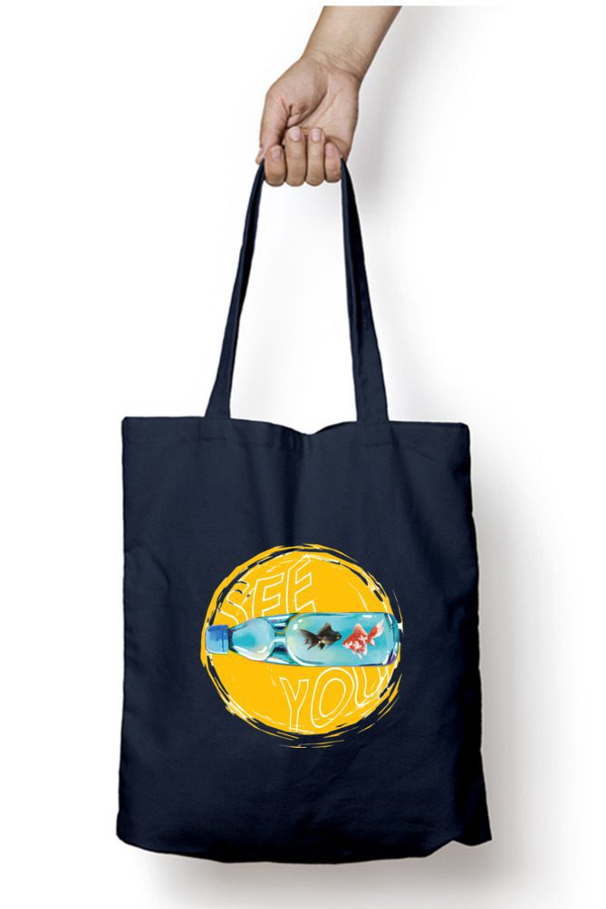 Totebags with Zipper – Fish Bottle and See You - Fashion Greet
