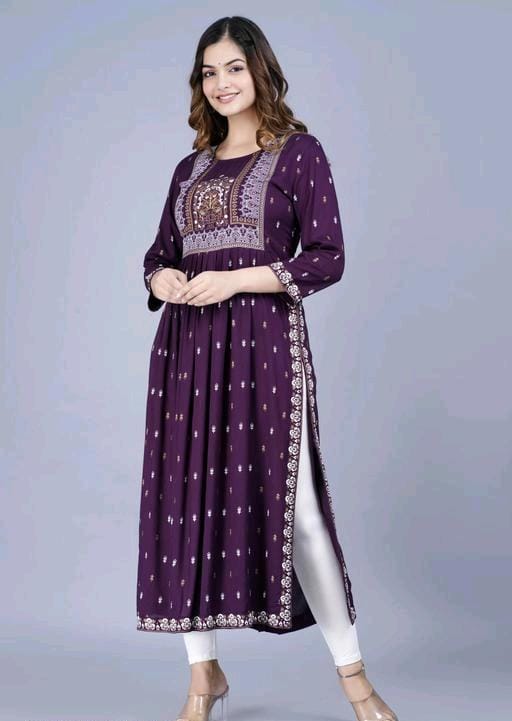 Kashvi Sensational Purple Embroidered Printed Kurtis - Fashion Greet Kashvi Sensational Purple Embroidered Printed Kurtis - Fashion Greet