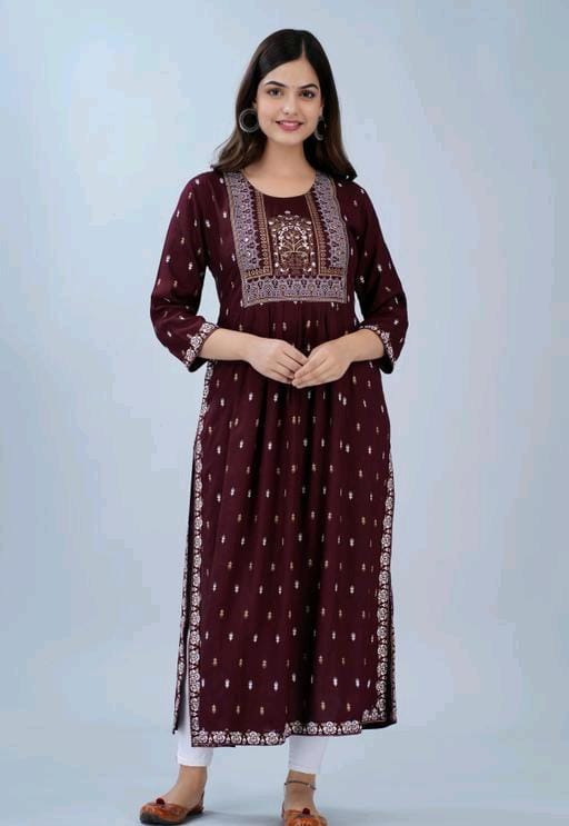 Kashvi Sensational Maroon Embroidered Printed Kurtis - Fashion Greet Kashvi Sensational Maroon Embroidered Printed Kurtis - Fashion Greet