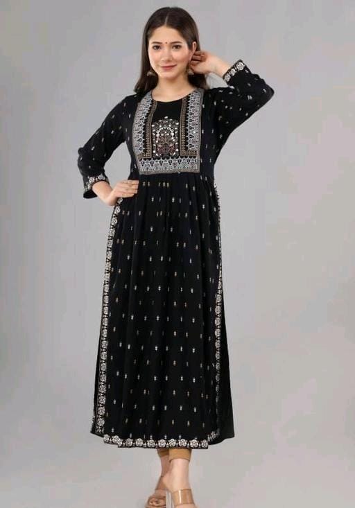 Kashvi Sensational Black Embroidered Printed Kurtis - Fashion Greet Kashvi Sensational Black Embroidered Printed Kurtis - Fashion Greet