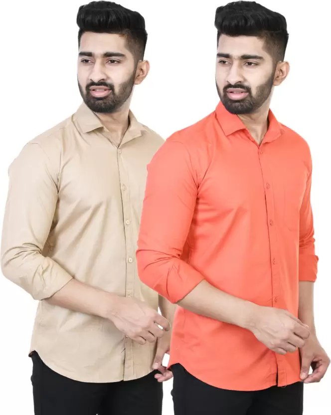 Set 2 Men Regular Fit Solid Casual Shirt - Fashion Greet