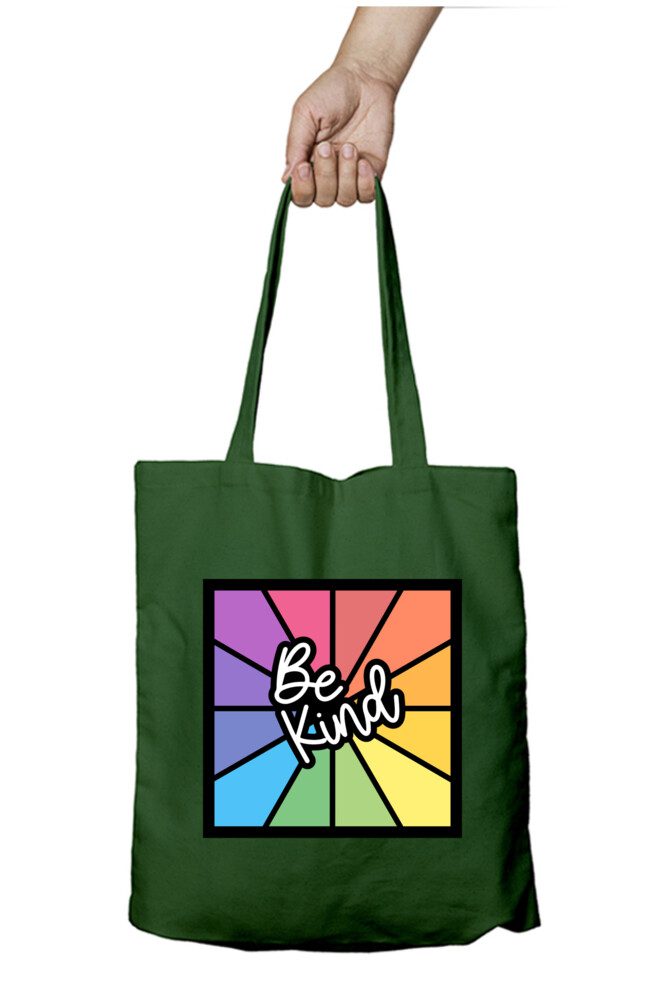 Tote bag with zipper – Be Kind with Rainbow design - Fashion Greet