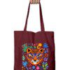Tiger with glasses flowers tote bag - Fashion Greet