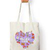 Tote Bag with Zipper – Retro Time with Hearty Design - Fashion Greet