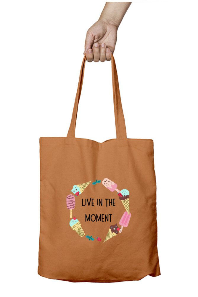 Tote bag with zipper – Live in the moment - Fashion Greet Tote bag with zipper – Live in the moment - Fashion Greet