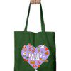 Tote Bag with Zipper – Retro Time with Hearty Design - Fashion Greet