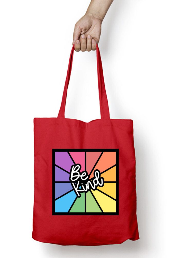 Tote bag with zipper – Be Kind with Rainbow design - Fashion Greet