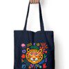 Leopard with glasses flowers themed Tote Bag - Fashion Greet