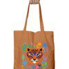 Tiger with glasses flowers tote bag - Fashion Greet