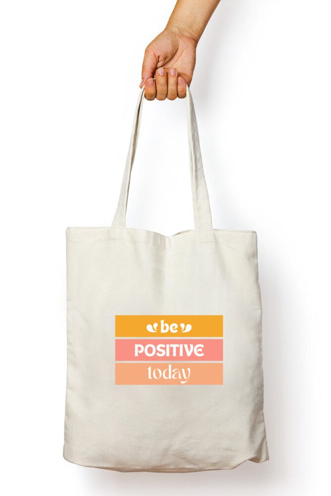 Tote Bag with Zipper – Be Positive Today - Fashion Greet