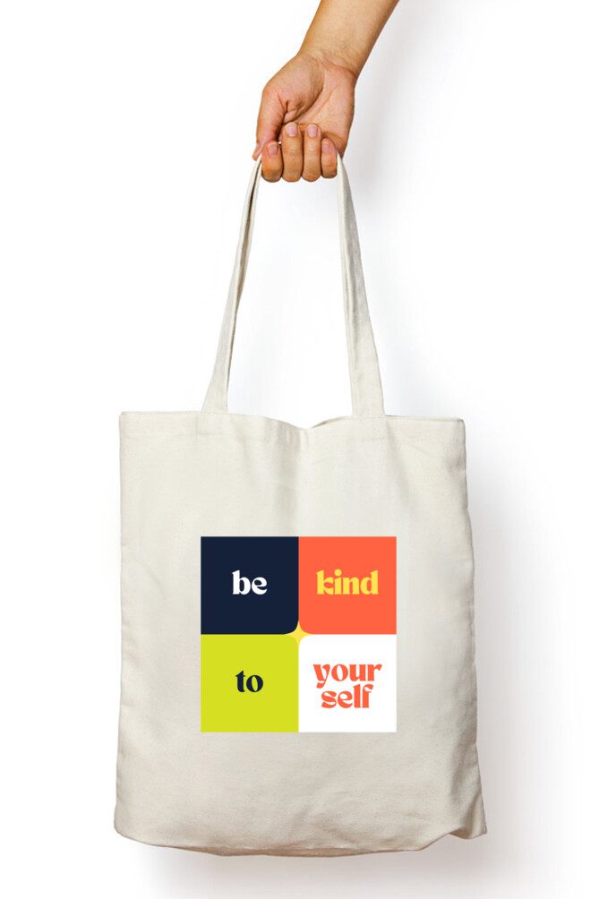 Tote bag with zipper  – Be Kind to Yourself - Fashion Greet