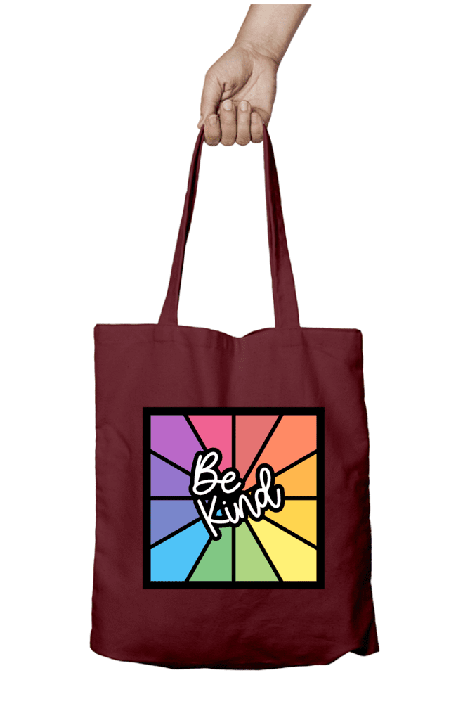 Tote bag with zipper – Be Kind with Rainbow design - Fashion Greet