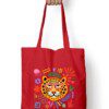 Leopard with glasses flowers themed Tote Bag - Fashion Greet