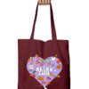 Tote Bag with Zipper – Retro Time with Hearty Design - Fashion Greet