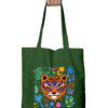 Tiger with glasses flowers tote bag - Fashion Greet