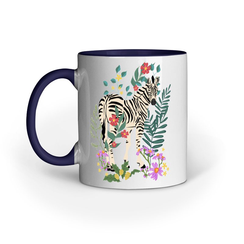 Zebra Floral designed – Ceramic Mug - Fashion Greet