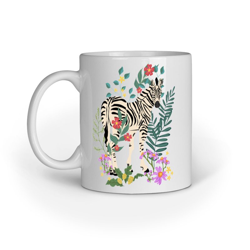 Zebra Floral designed – Ceramic Mug - Fashion Greet