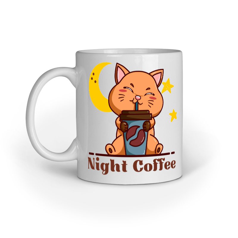 Night Coffee Cat – Ceramic Mug - Fashion Greet Night Coffee Cat – Ceramic Mug - Fashion Greet