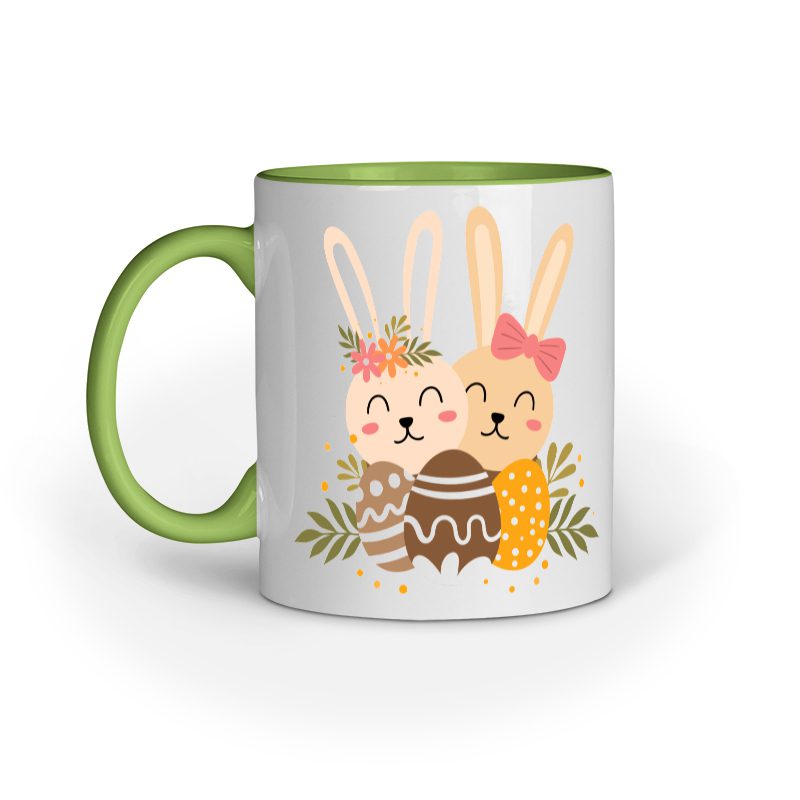 Rabbits Happy Easter Mug – Ceramic Mug - Fashion Greet