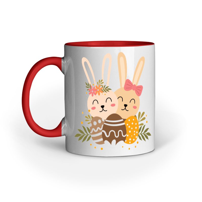 Rabbits Happy Easter Mug – Ceramic Mug - Fashion Greet