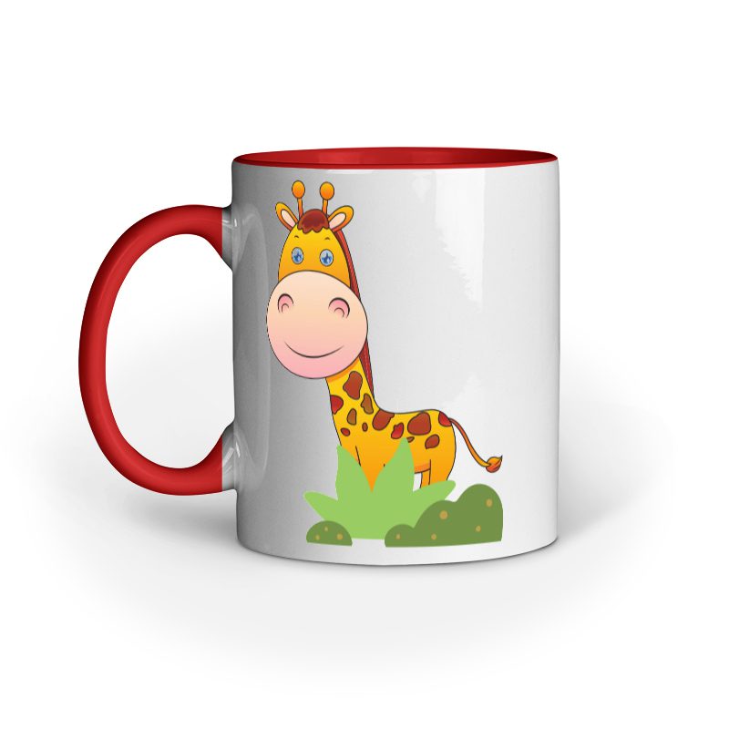 Cute giraffe behind grass ceramic mug - Fashion Greet