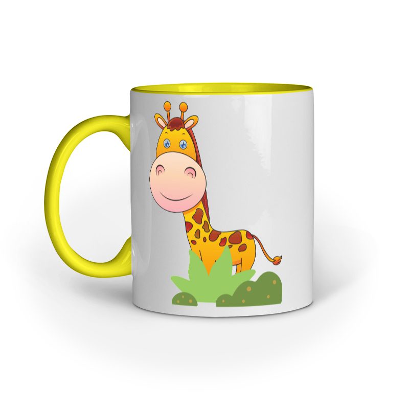 Cute giraffe behind grass ceramic mug - Fashion Greet
