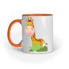 Cute giraffe behind grass ceramic mug - Fashion Greet