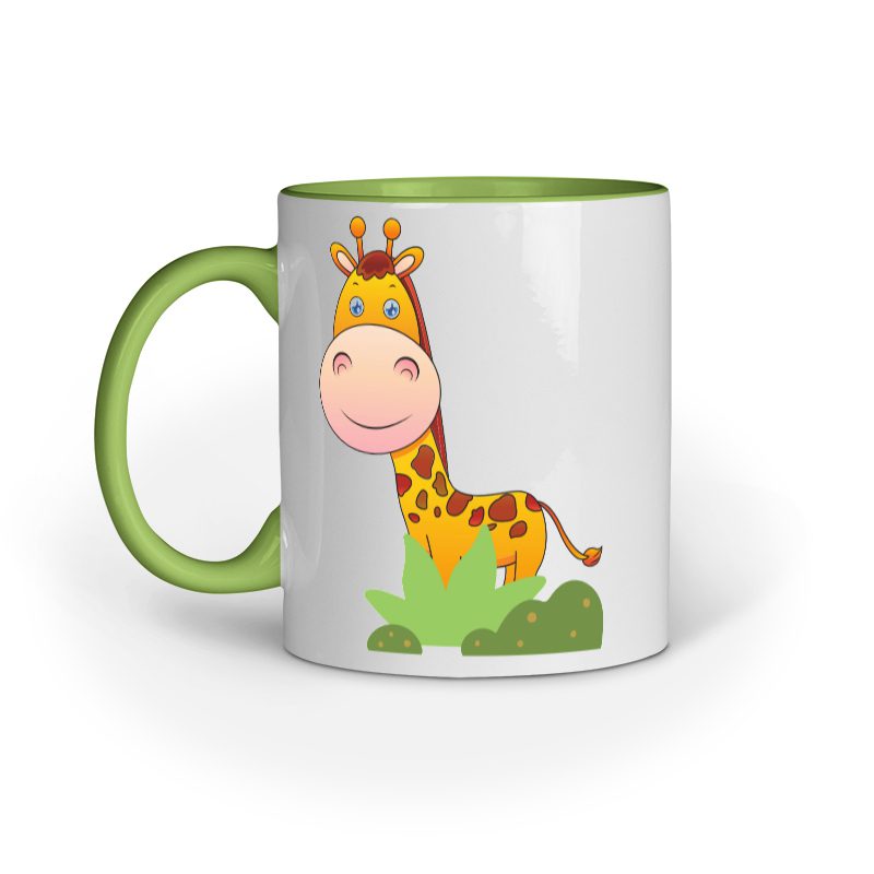 Cute giraffe behind grass ceramic mug - Fashion Greet