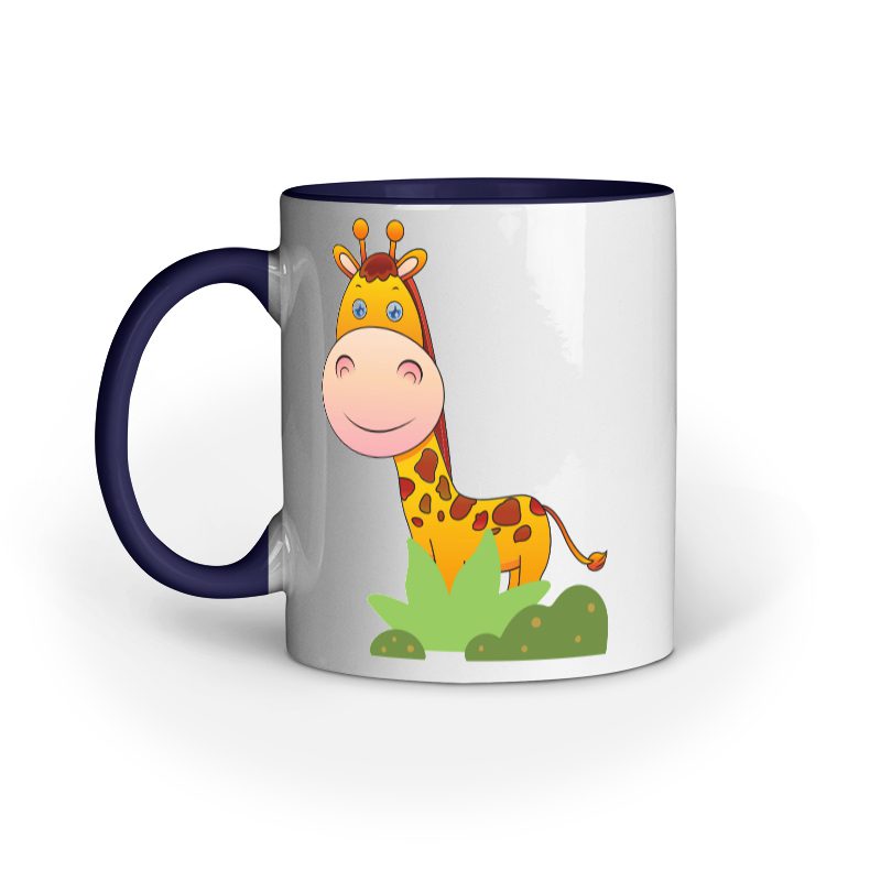 Cute giraffe behind grass ceramic mug - Fashion Greet