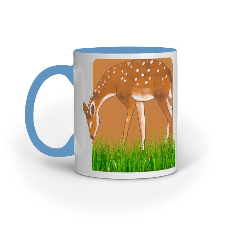Cute Deer on Grass Ground – Ceramic mug - Fashion Greet