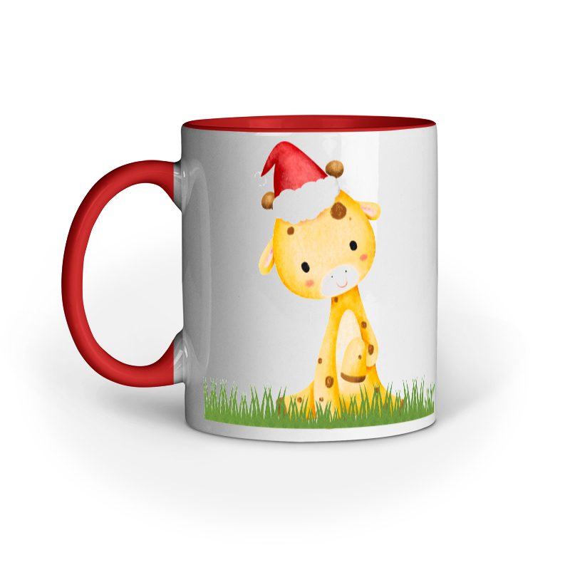 Giraffe santa cap – Ceramic Mug - Fashion Greet