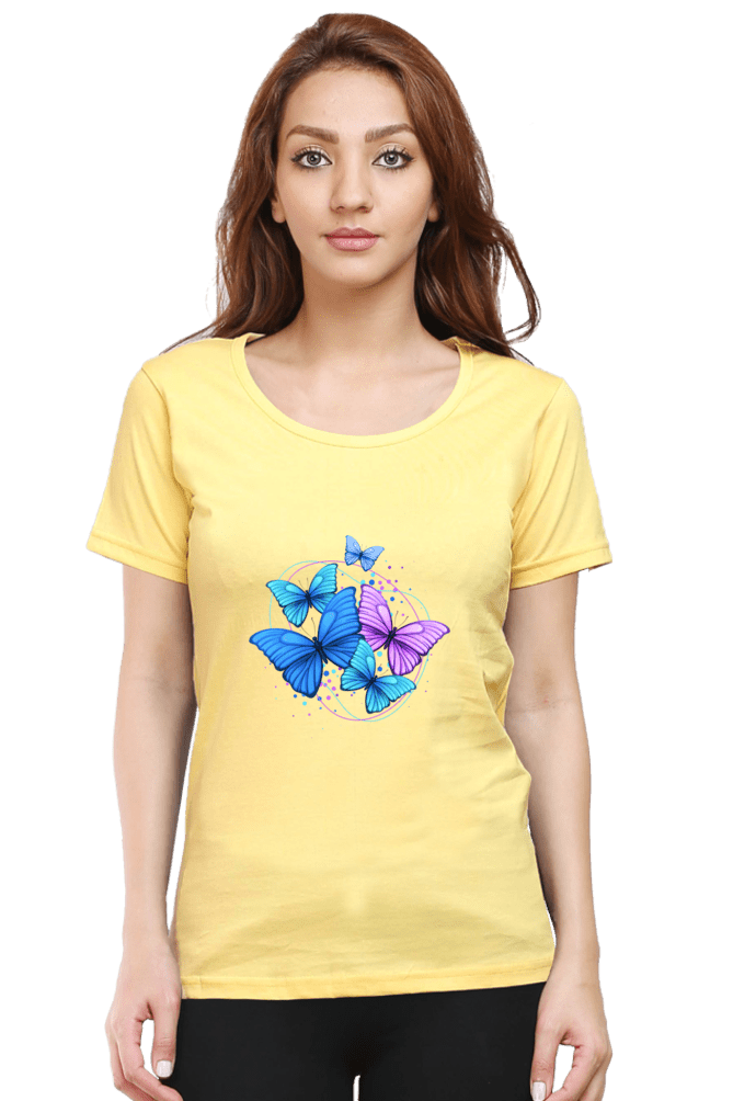 Women’s Modern Butterfly Theme T-Shirts - Fashion Greet