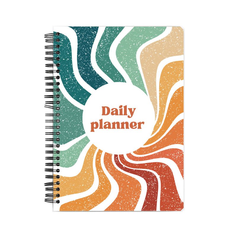 Retro Color Groovy Daily Planner Notebook - Fashion Greet