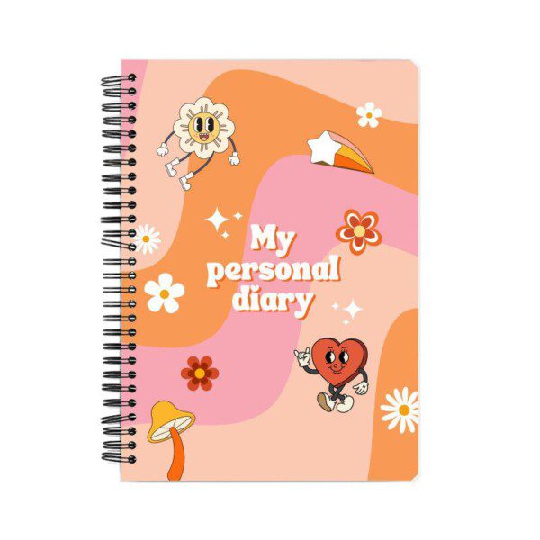 Personal diary with Retro Groovy style cover