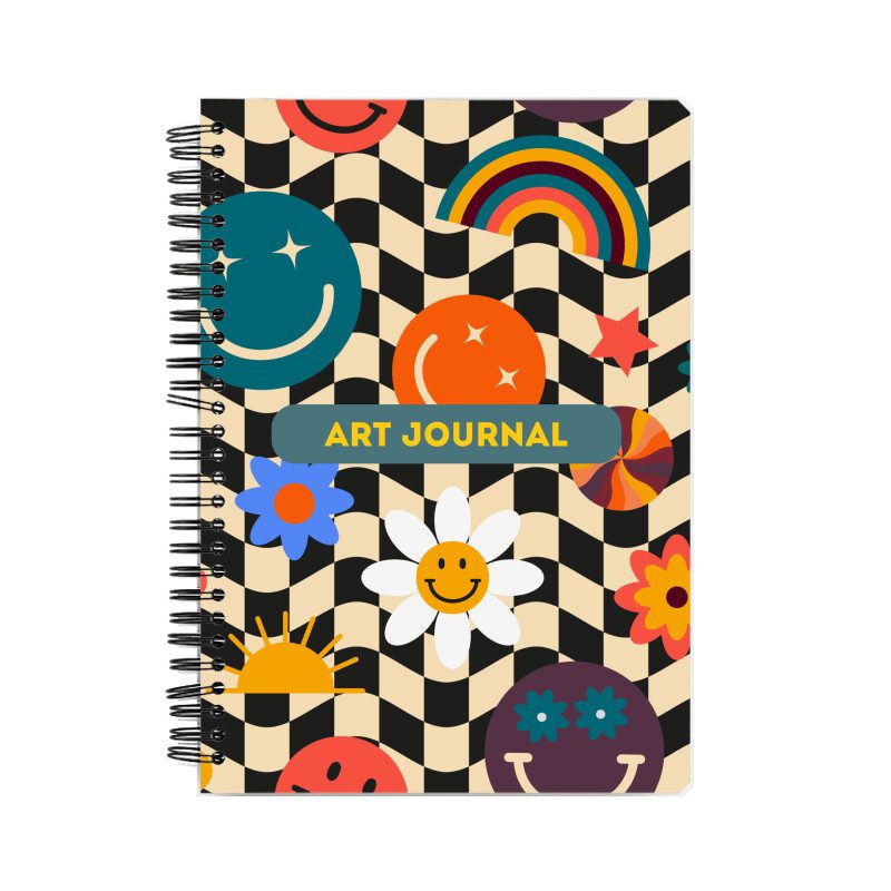 Teal Funky Art Journal Notebook - Fashion Greet
