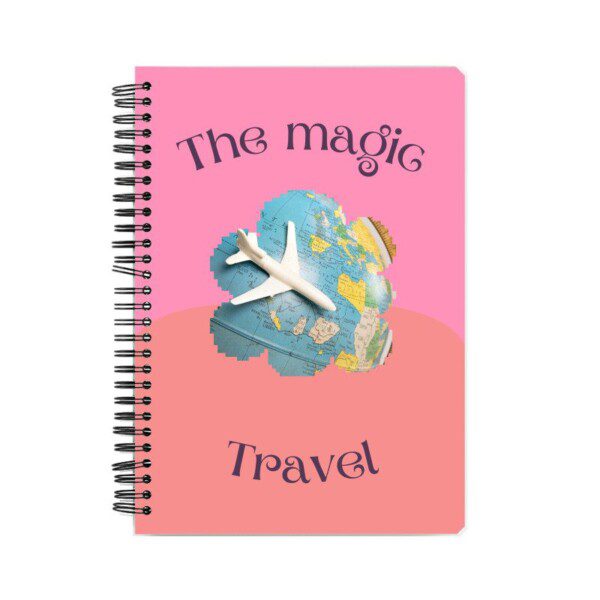 Notebook with magtic travel theme cover