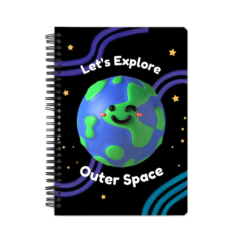 Notebook with Let’s Explore Outer Space cover - Fashion Greet