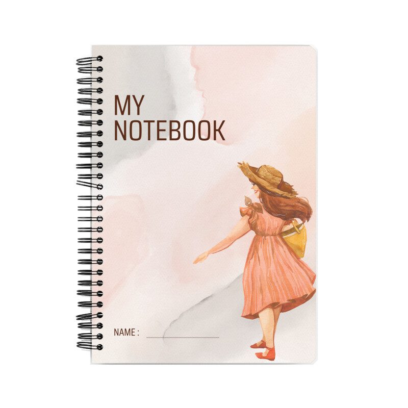 Notebook with women painted with watercolor theme cover - Fashion Greet