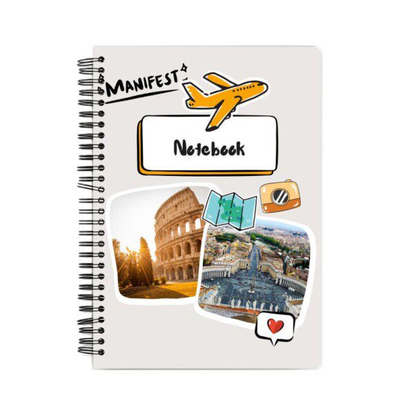 Notebook with Beige colored Travel theme cover