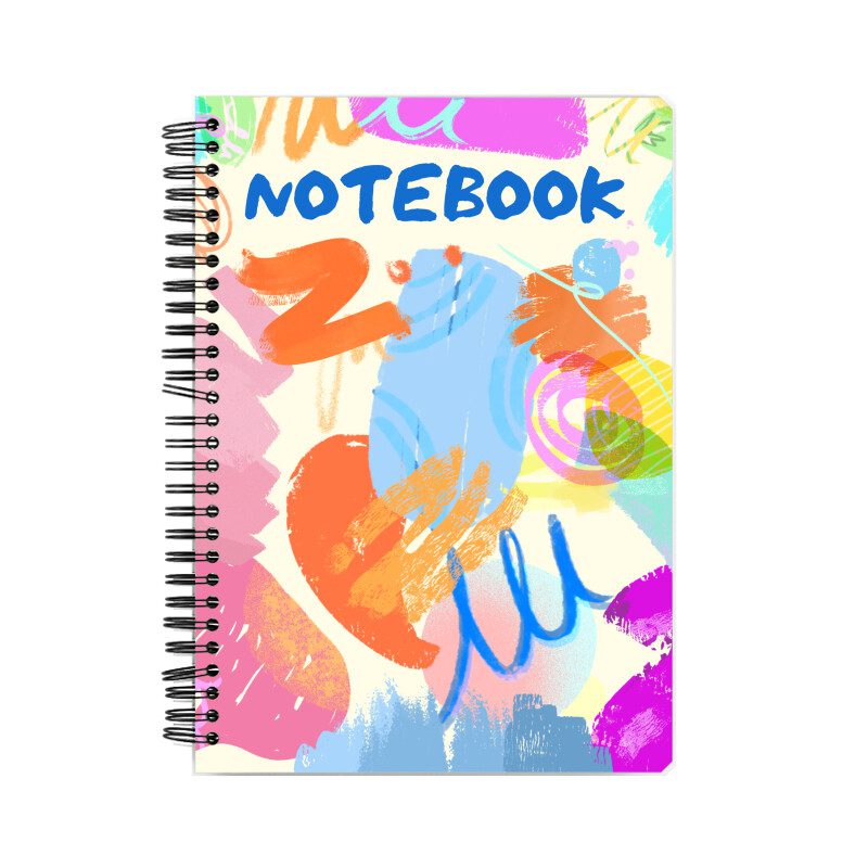 Notebook with Mixed Brush Stroke Illustration cover - Fashion Greet