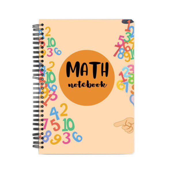Notebook with Colorful Kiddie Type School Digital Math Cover