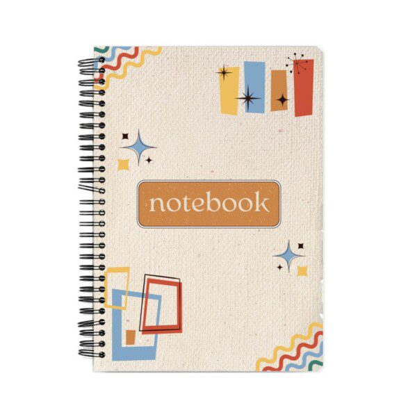 Notebook with Colorful Creative Retro Cover
